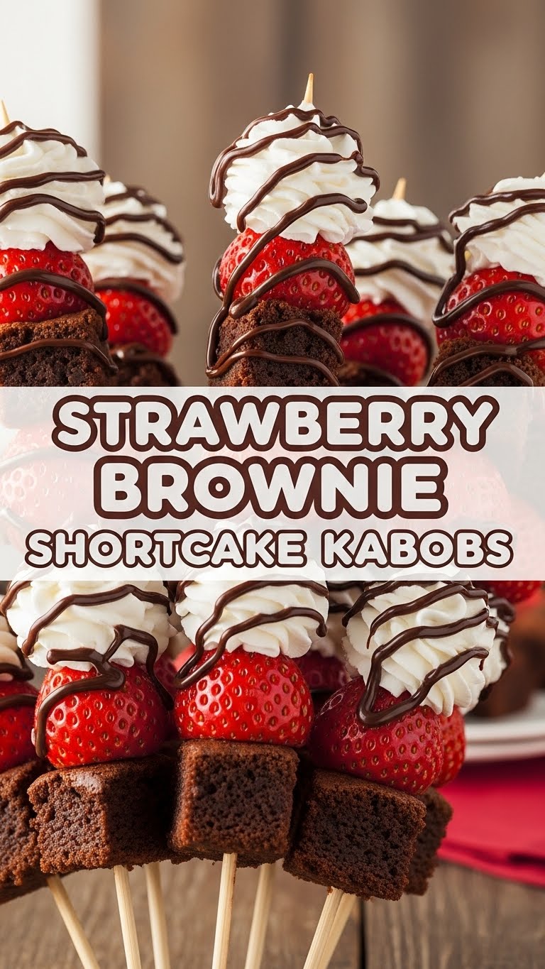 Strawberry Brownie Shortcake Kabobs