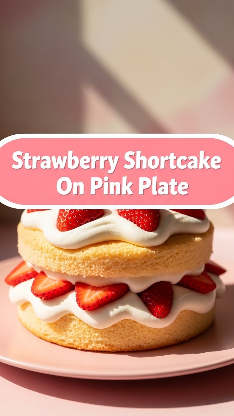 Strawberry Shortcake On Pink Plate