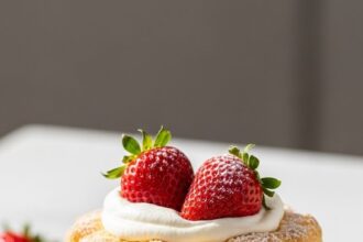 Strawberry Shortcake On Glass Plate