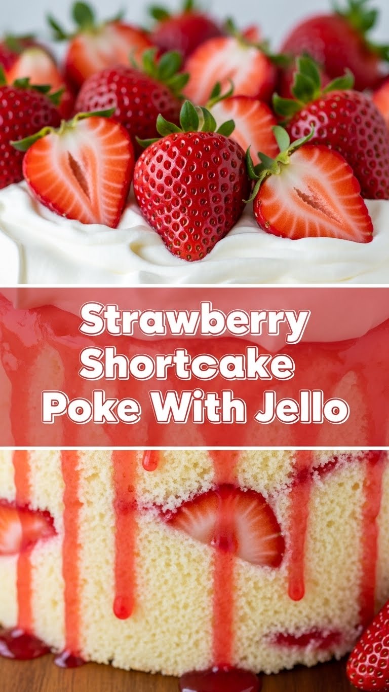 Strawberry Shortcake Poke Cake With Jello