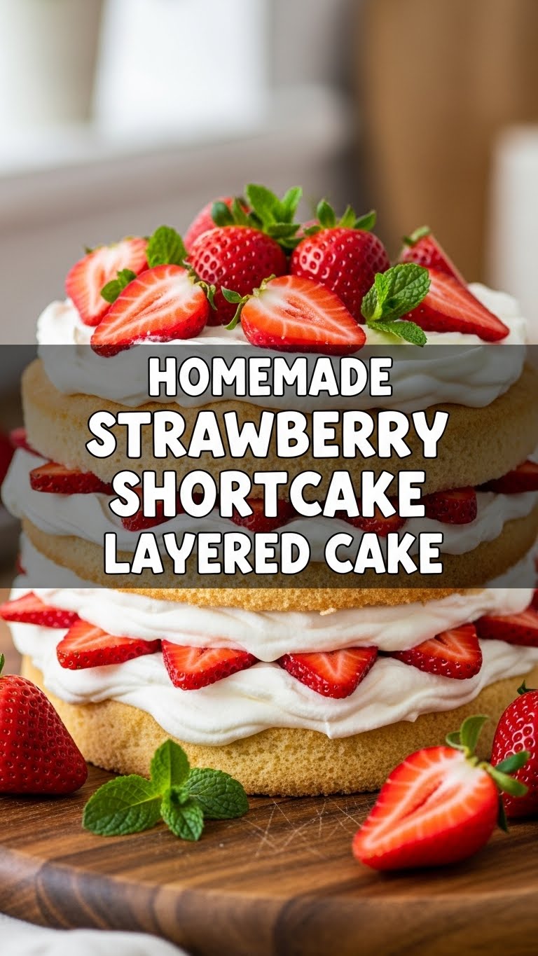 Homemade Strawberry Shortcake Layered Cake