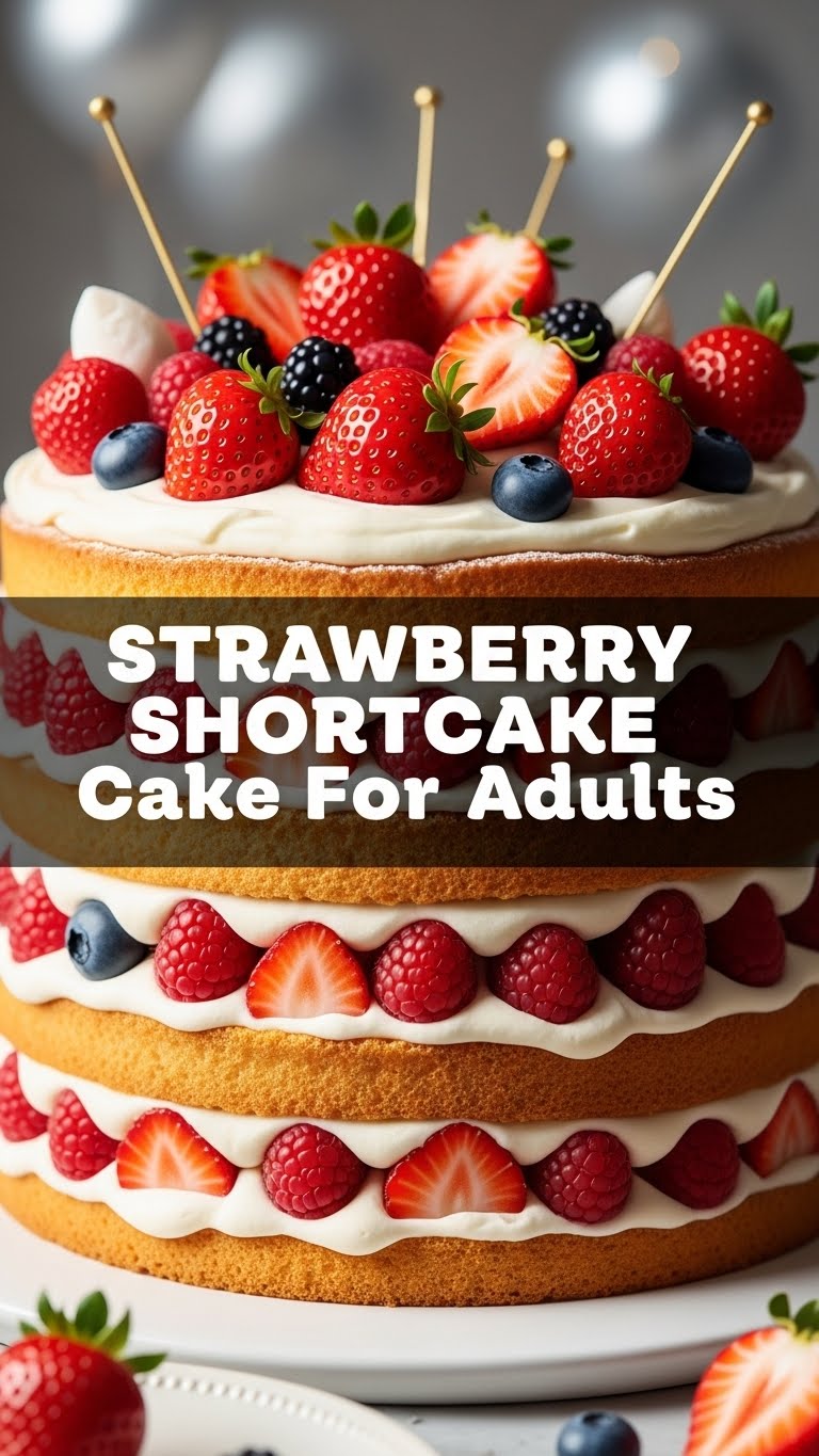 Strawberry Shortcake Cake For Adults
