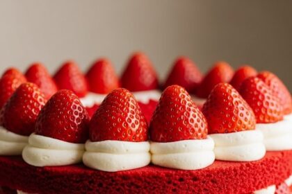 Red Velvet Strawberry Shortcake Cake