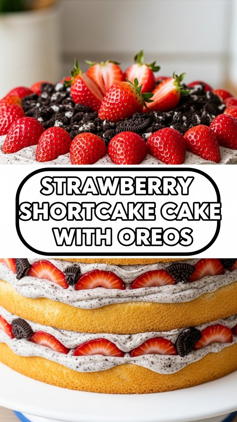 Strawberry Shortcake Cake With Oreos