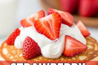 Strawberry Shortcake Greek Yogurt Pancakes