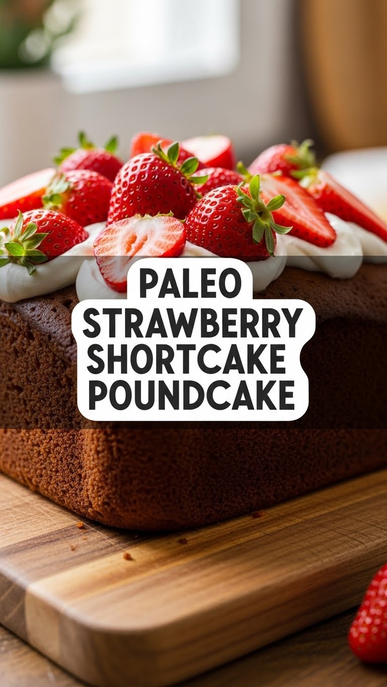Paleo Strawberry Shortcake Poundcake