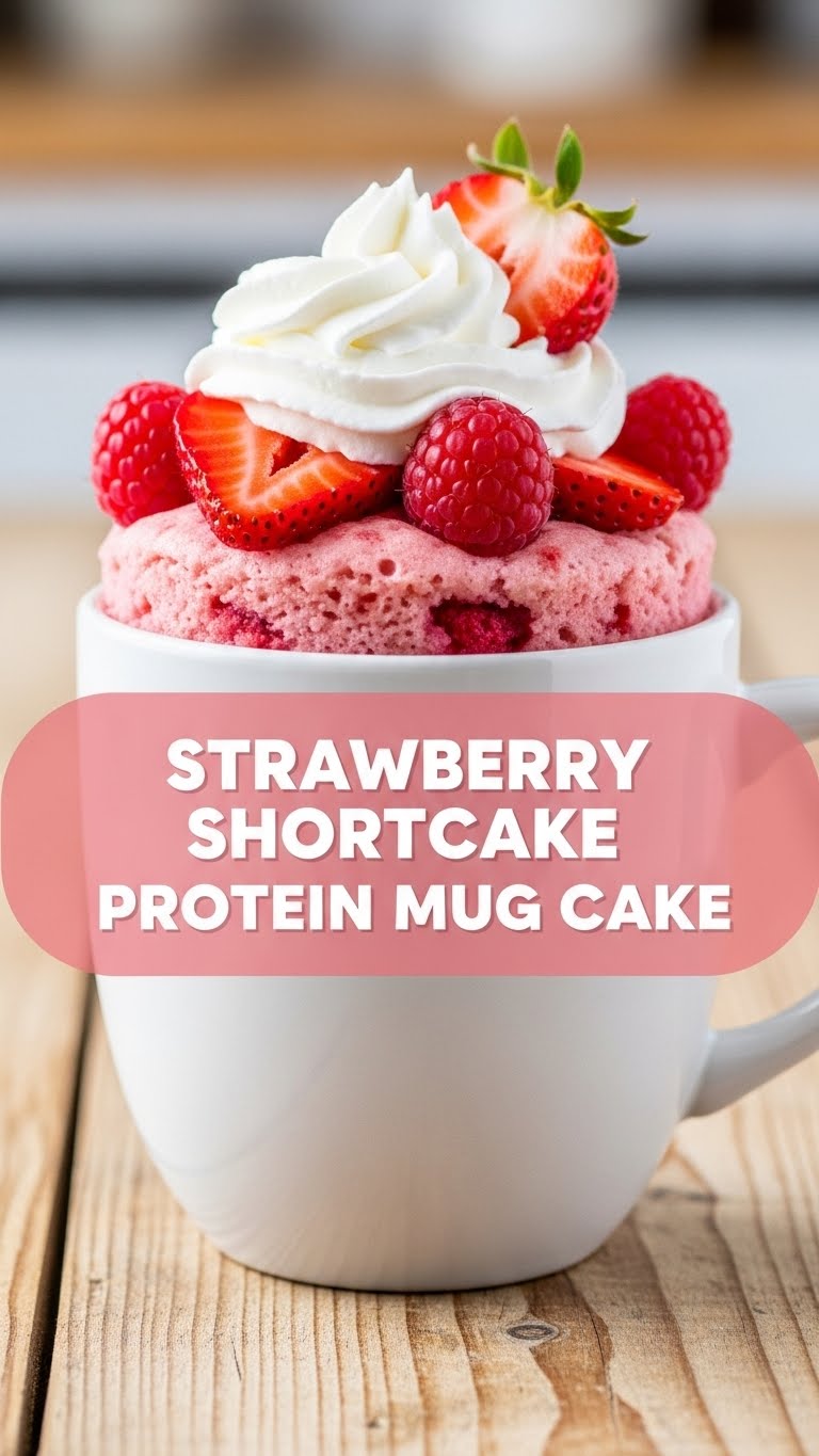 Strawberry Shortcake Protein Mug Cake