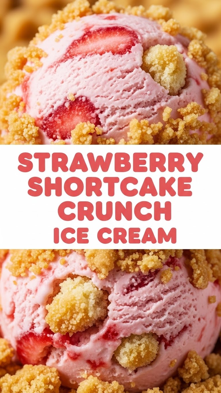 Strawberry Shortcake Crunch Ice Cream