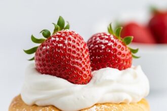 Strawberry Shortcake On White Plate