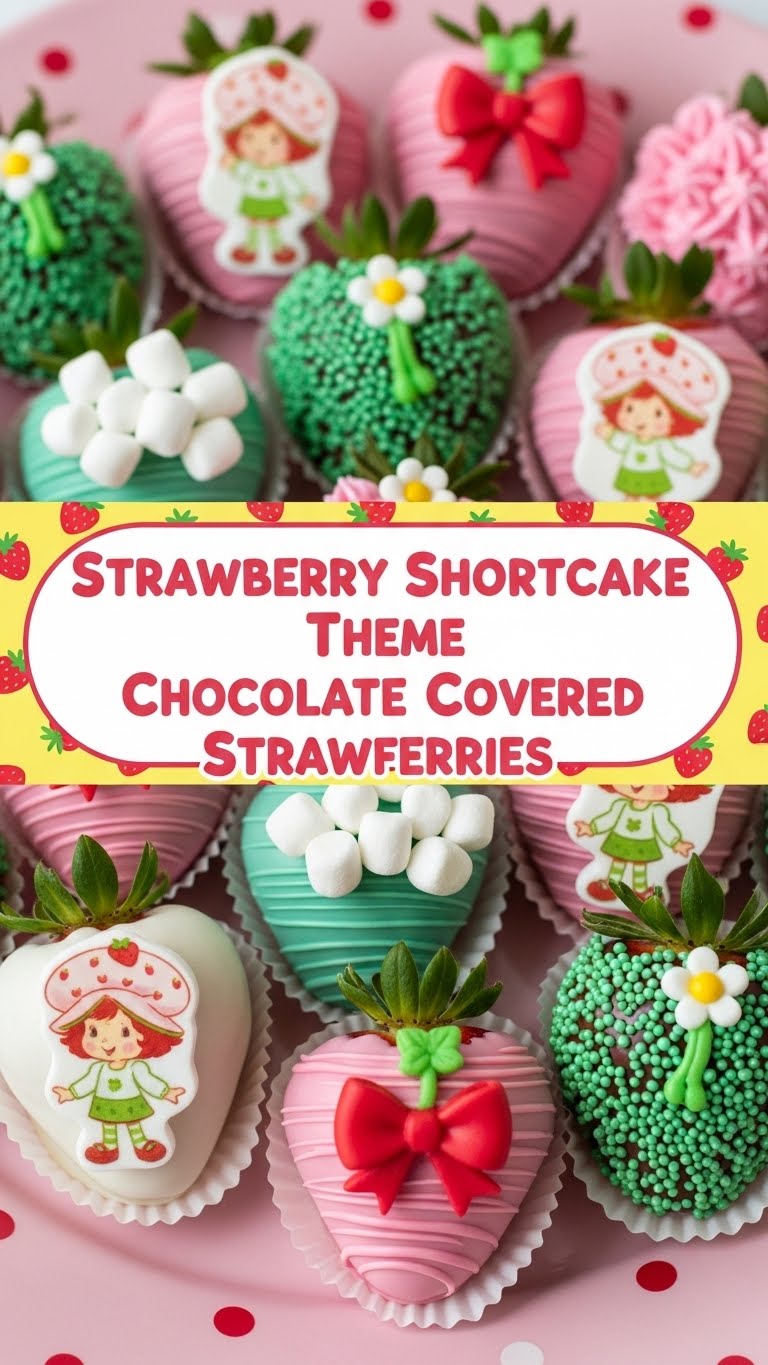 Strawberry Shortcake Theme Chocolate Covered Strawberries