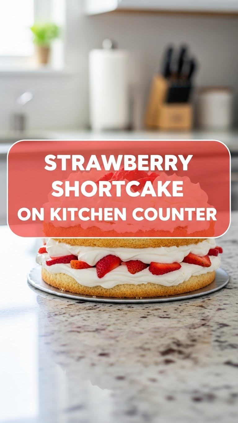 Strawberry Shortcake On Kitchen Counter