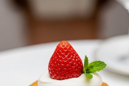 Strawberry Shortcake On Decorative Plate