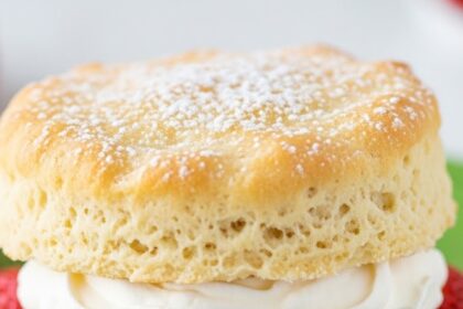 Strawberry Shortcake On Green Plate