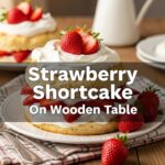 Strawberry Shortcake On Wooden Table