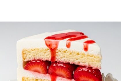Strawberry Shortcake Slice On Plate