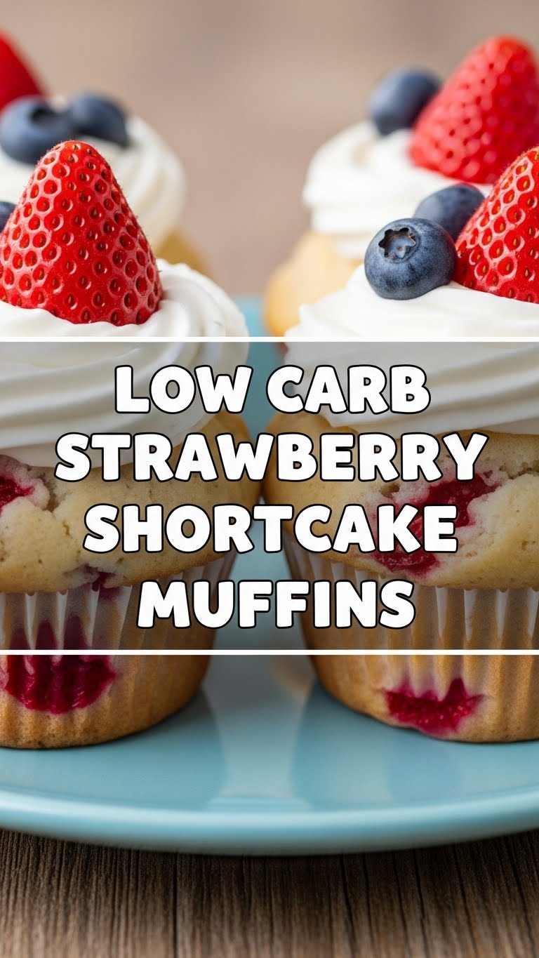 Low Carb Strawberry Shortcake Muffins