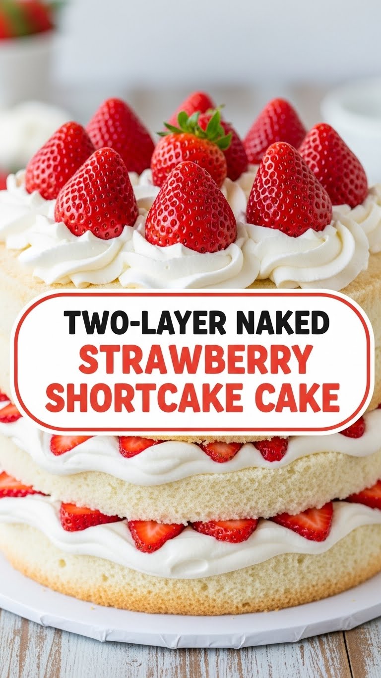 Two-Layer Naked Strawberry Shortcake Cake