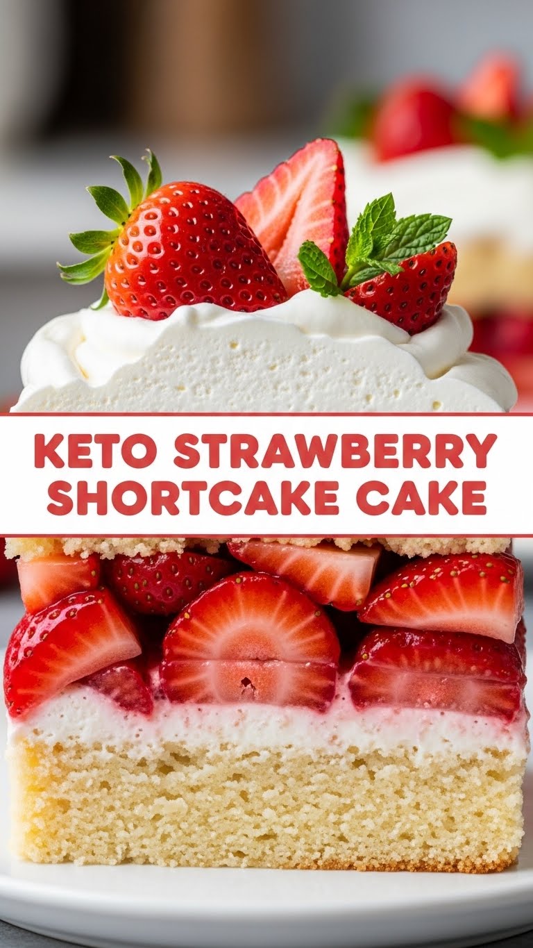Keto Strawberry Shortcake Cake