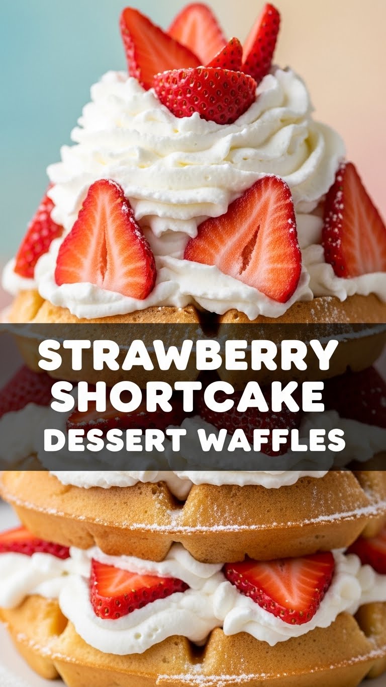 Strawberry Shortcake Dessert Waffles
