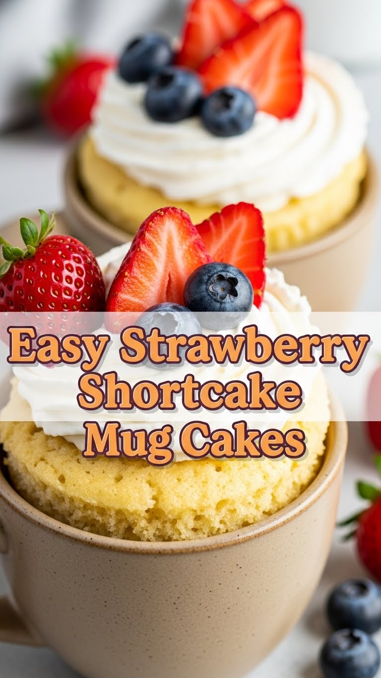 Easy Strawberry Shortcake Mug Cakes