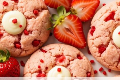 Soft Baked Strawberry Shortcake Cookies