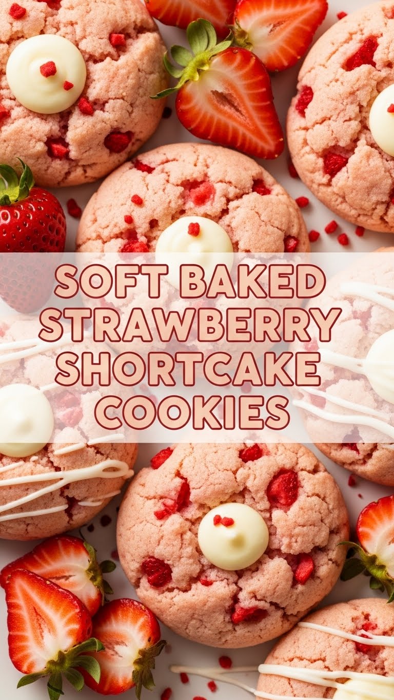Soft Baked Strawberry Shortcake Cookies