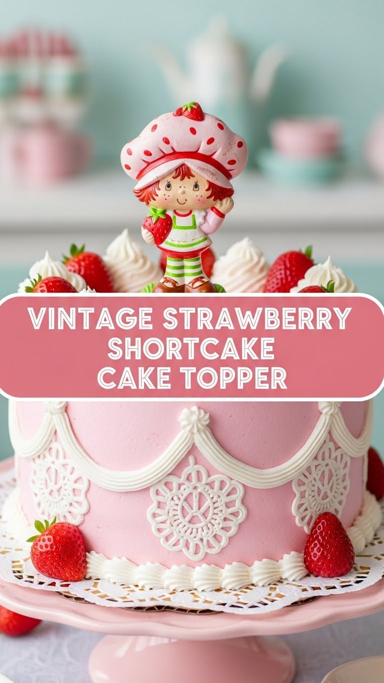Vintage Strawberry Shortcake Cake Topper