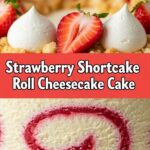 Strawberry Shortcake Roll Cheesecake Cake