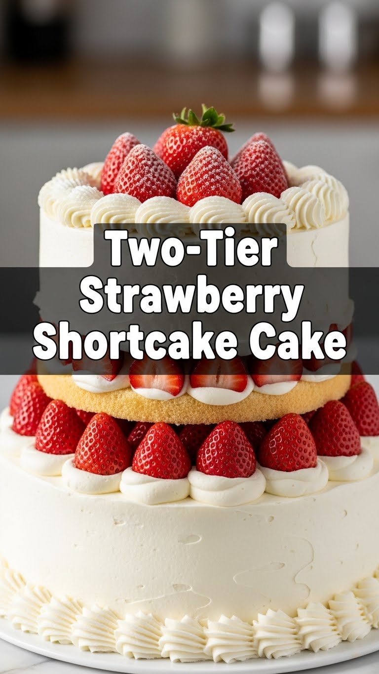 Two-Tier Strawberry Shortcake Cake