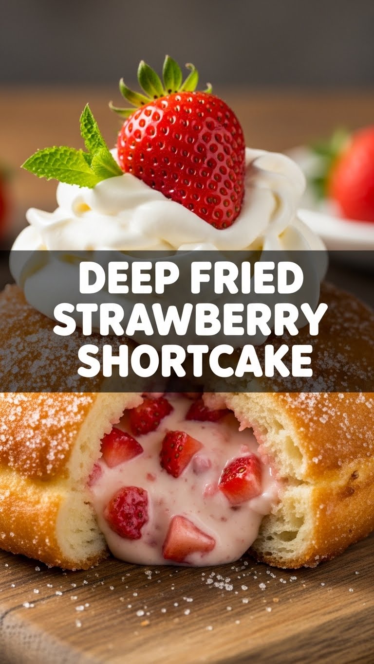 Deep Fried Strawberry Shortcake