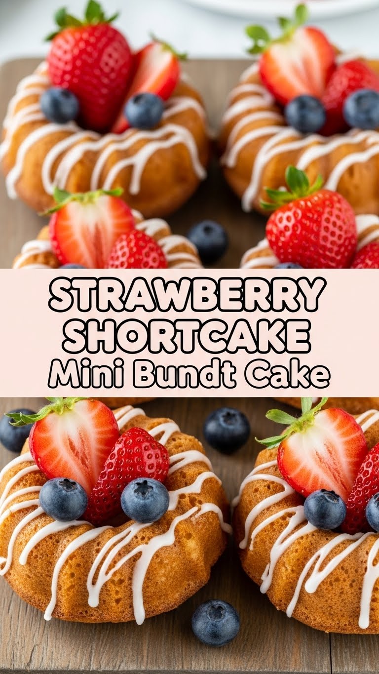 Strawberry Shortcake Mini Bundt Cake