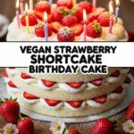Vegan Strawberry Shortcake Birthday Cake