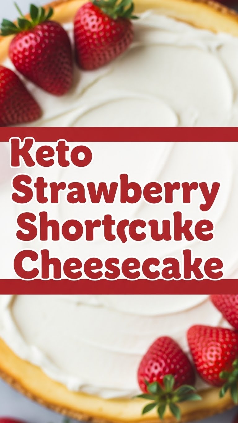 Keto Strawberry Shortcake Cheesecake