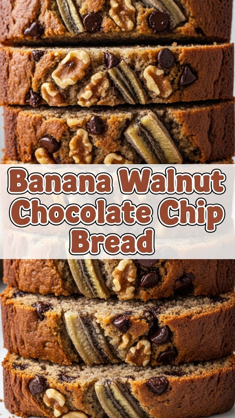 Banana Walnut Chocolate Chip Bread