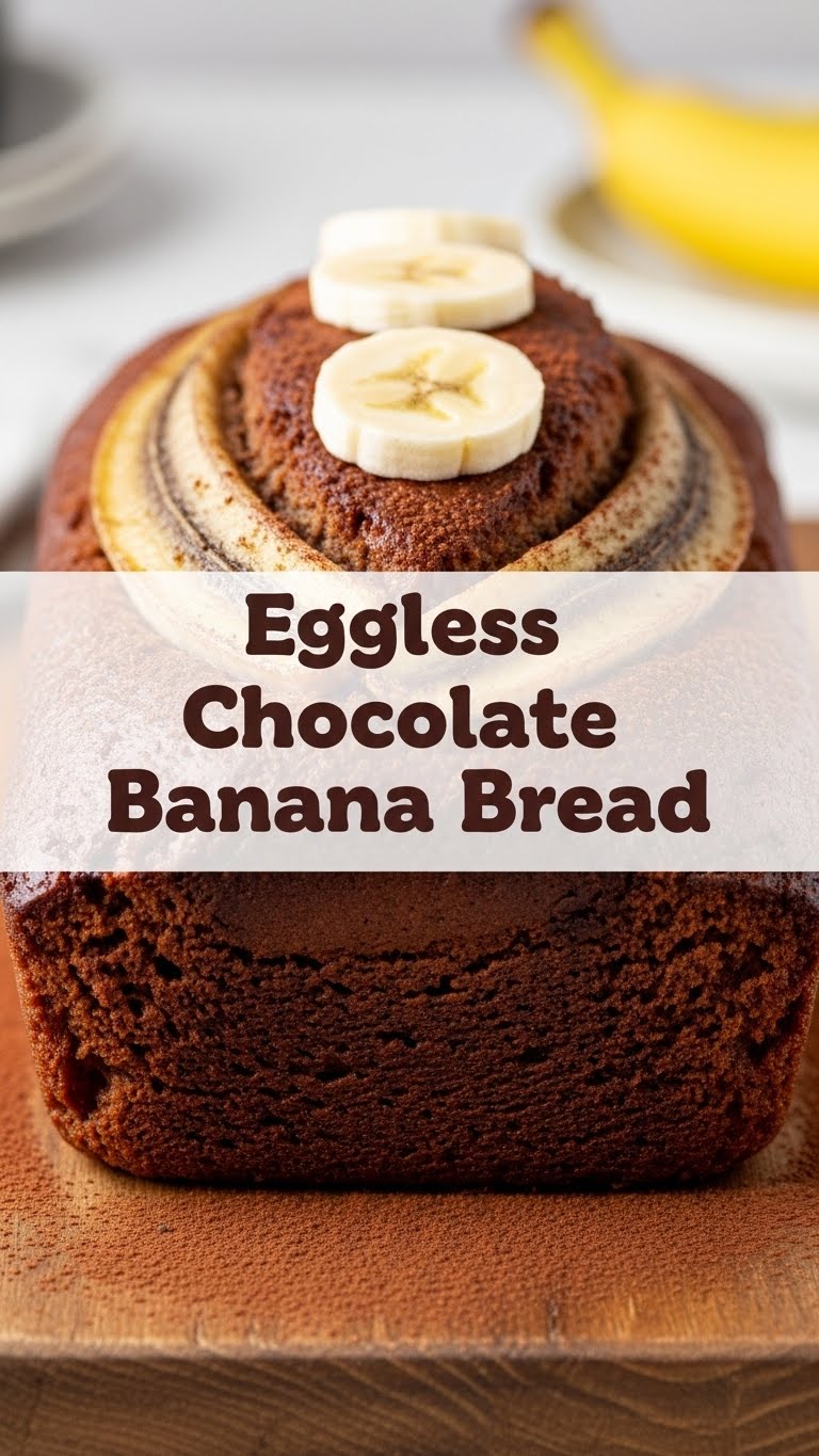 Eggless Chocolate Banana Bread