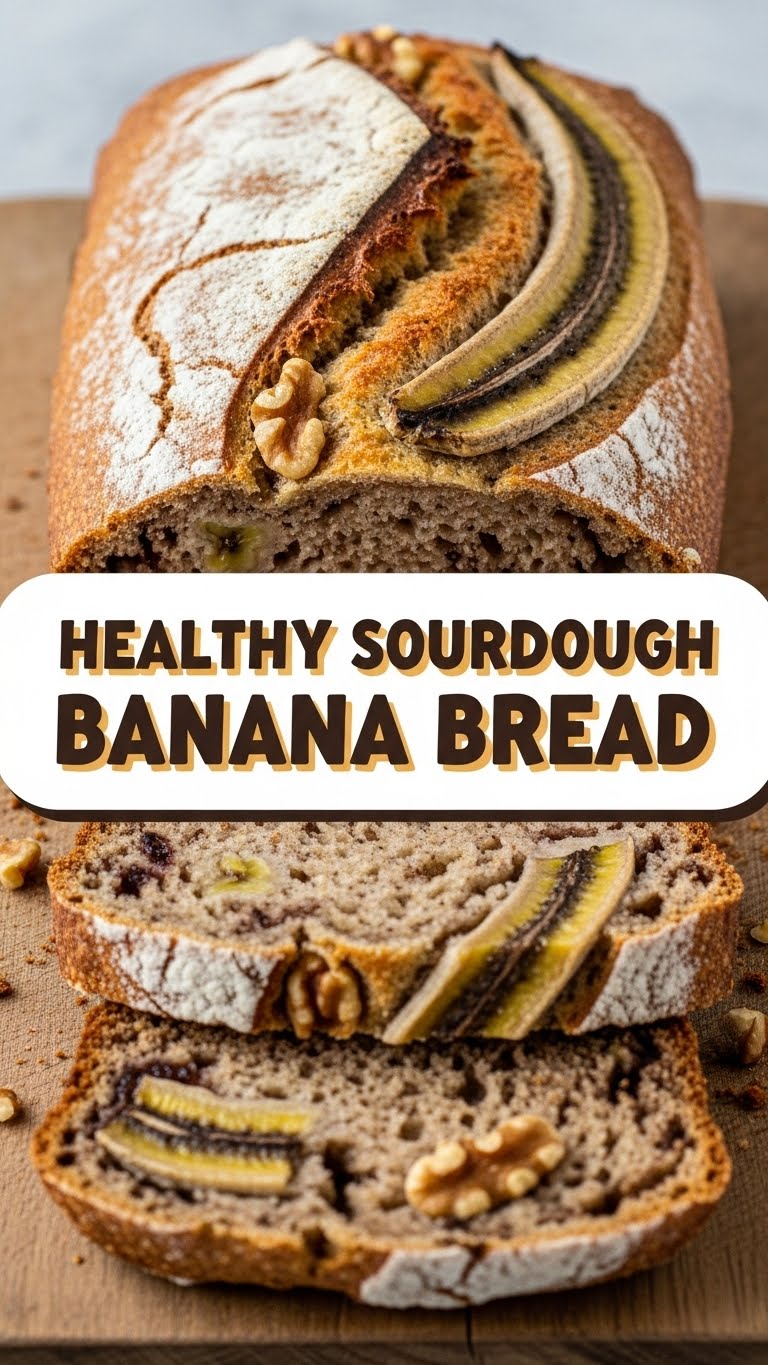 Healthy Sourdough Banana Bread