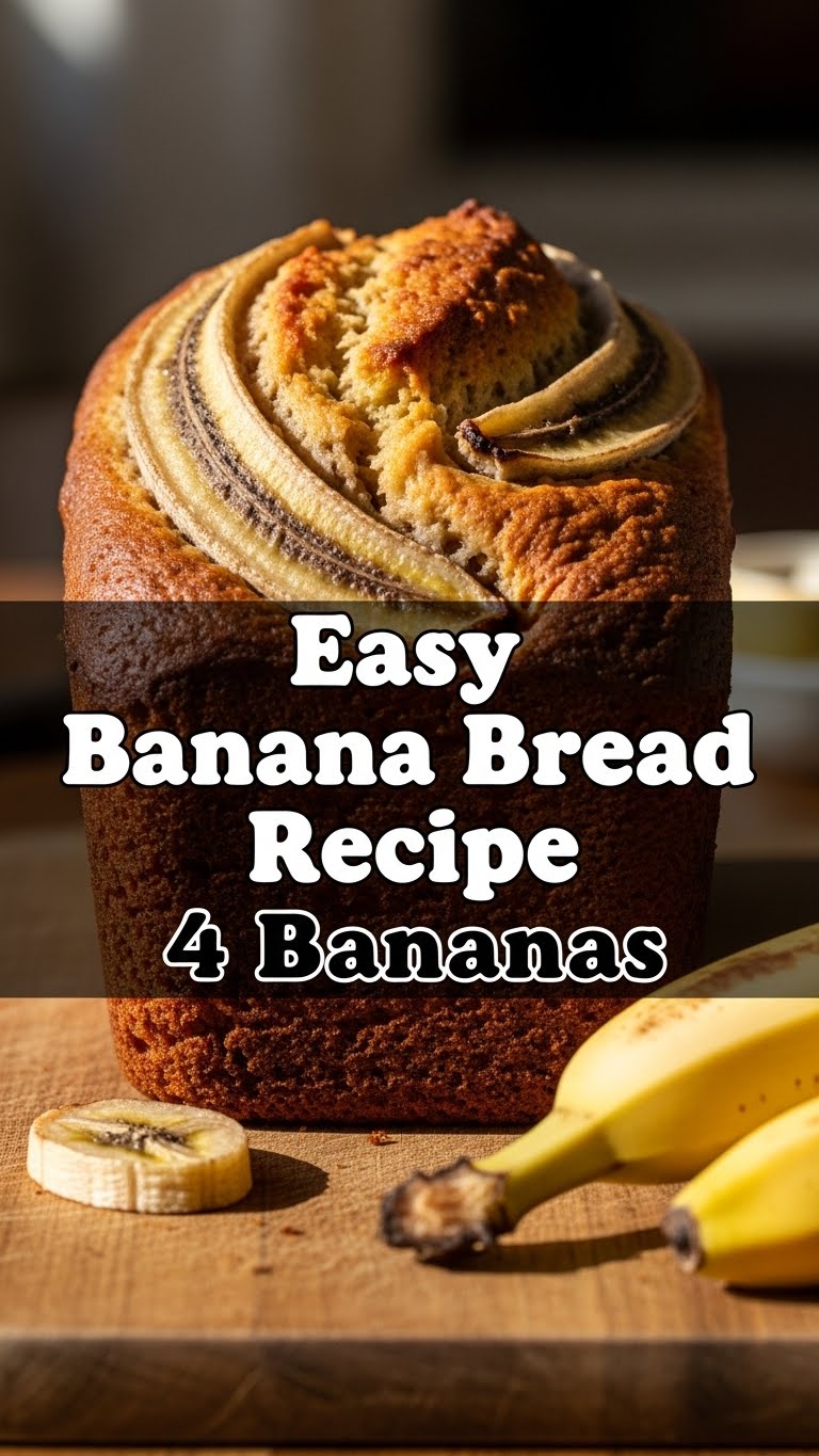 Easy Banana Bread Recipe 4 Bananas