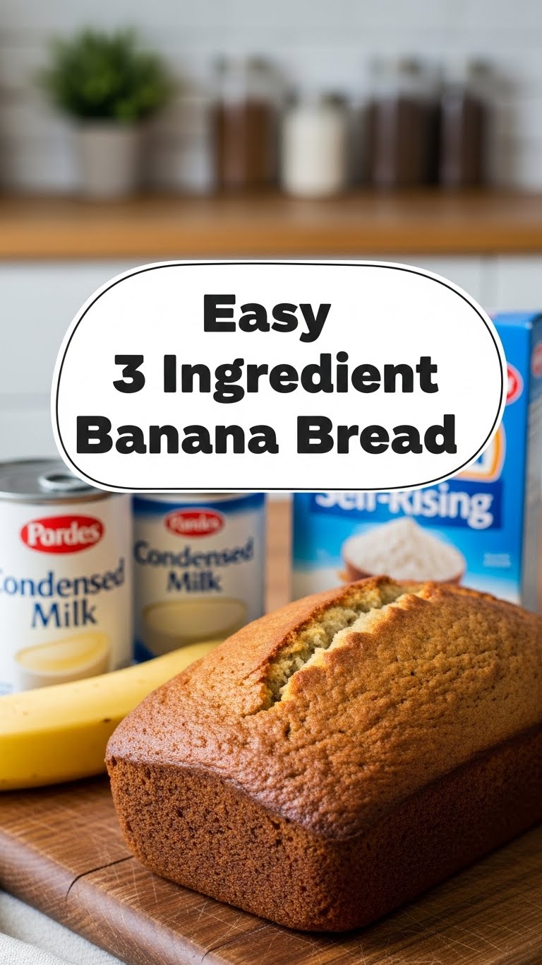 Easy 3 Ingredient Banana Bread