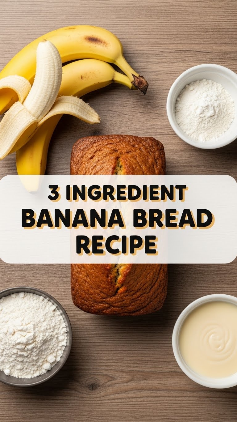 3 Ingredient Banana Bread Recipe