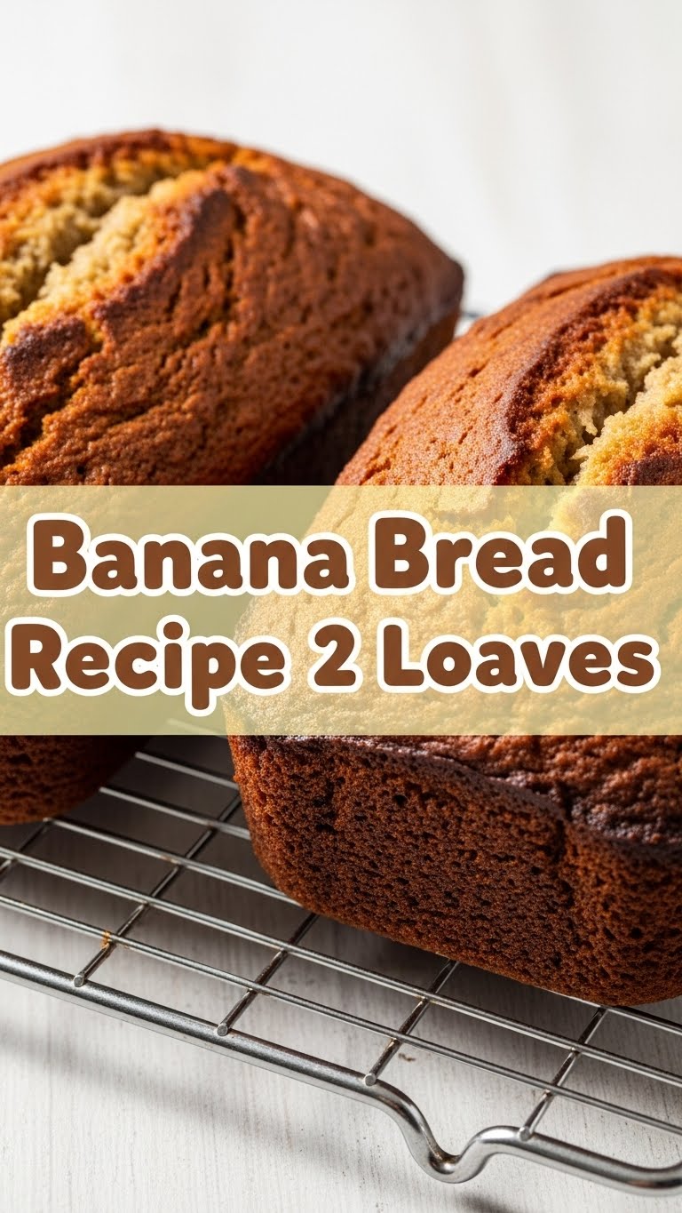 Banana Bread Recipe 2 Loaves