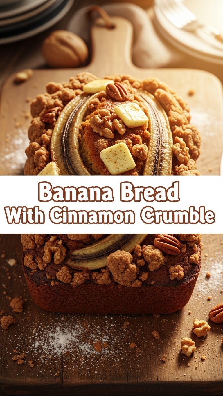 Banana Bread With Cinnamon Crumble