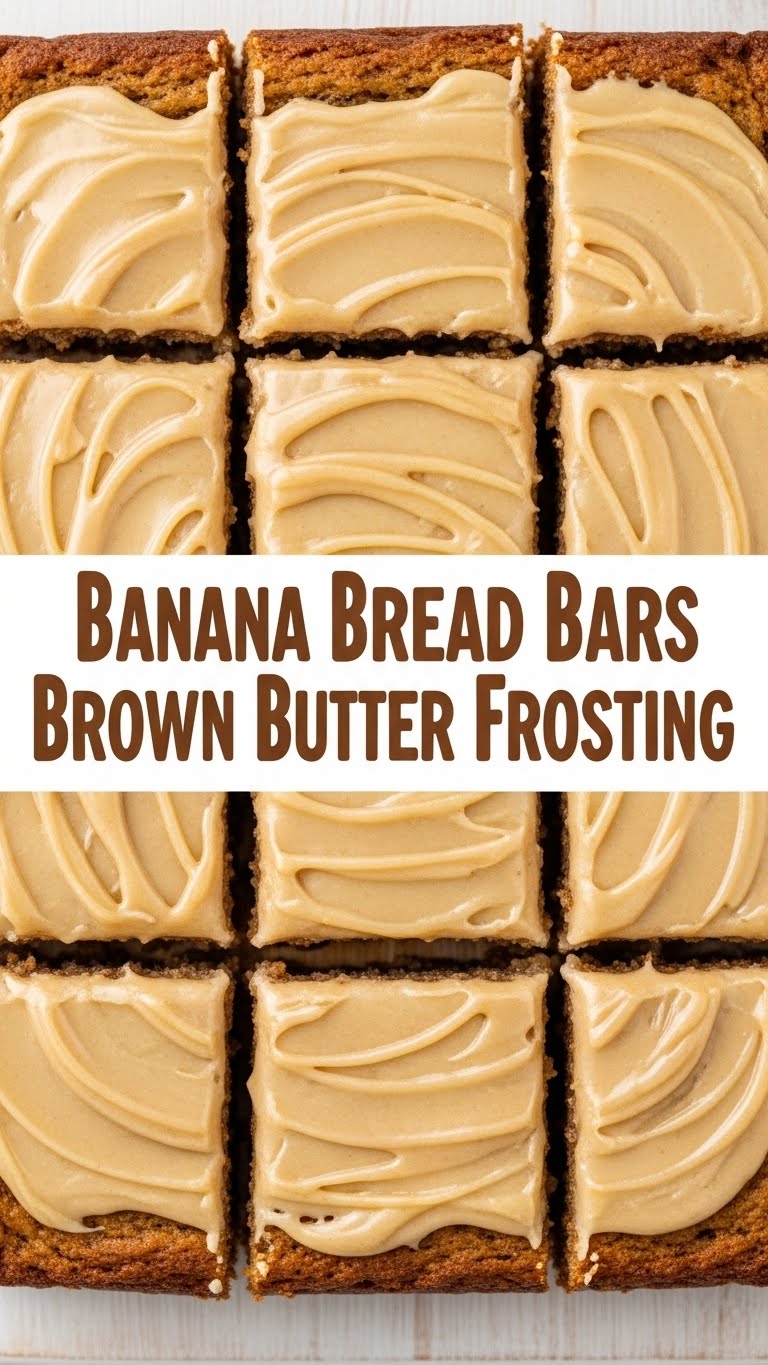 Banana Bread Bars Brown Butter Frosting
