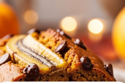 Pumpkin Banana Chocolate Chip Bread