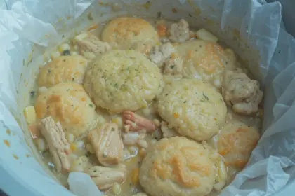 Crockpot Chicken Pot Pie With Biscuits Slow Cooker Easy Recipes