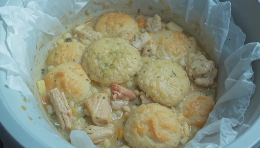 Crockpot Chicken Pot Pie With Biscuits Slow Cooker Easy Recipes