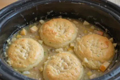 Crockpot Chicken Pot Pie With Biscuits Slow Cooker Easy Recipes