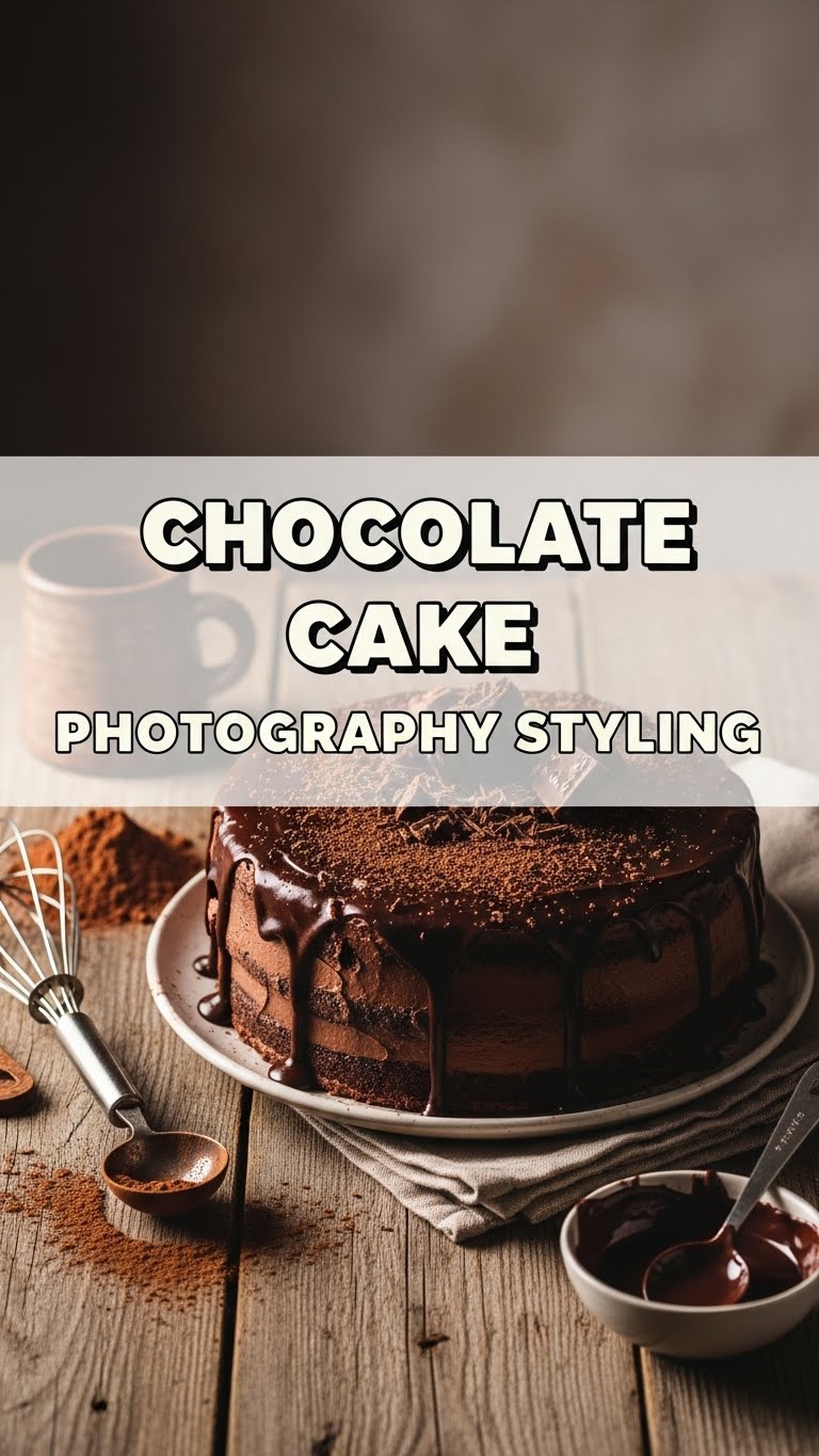 Chocolate Cake Photography Styling