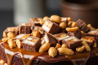 Chocolate Snickers Cake