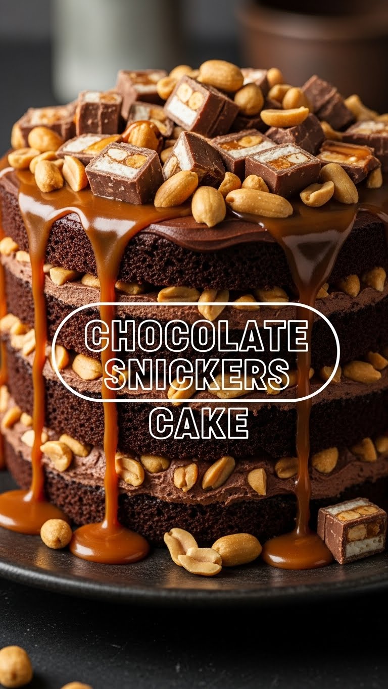 Chocolate Snickers Cake