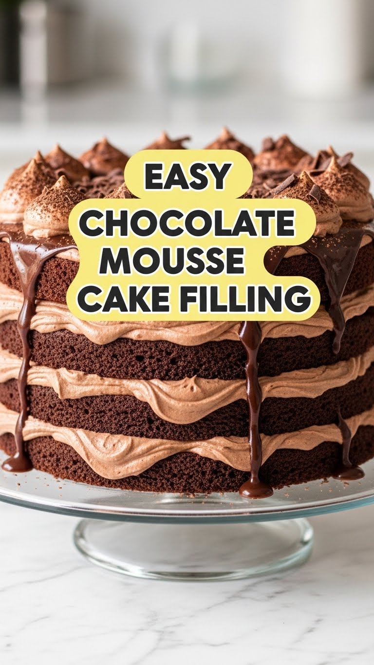 Easy Chocolate Mousse Cake Filling